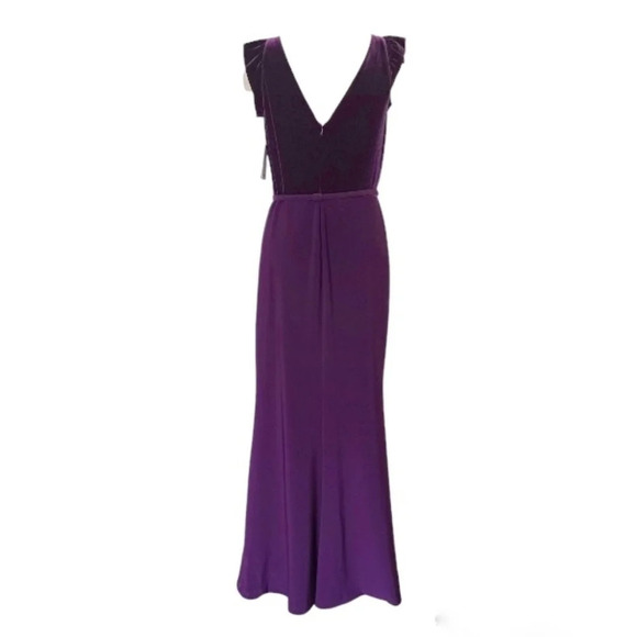 New! Lauren Ralph Lauren  Aubergine Purplw Velvet Evening Bridesmaid Gown - Picture 6 of 11